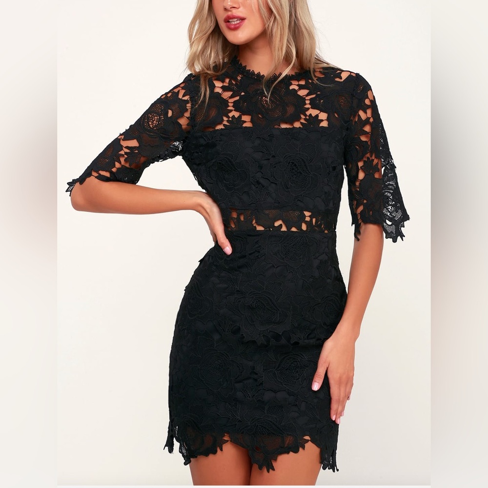 Black Lace Sheath Dress